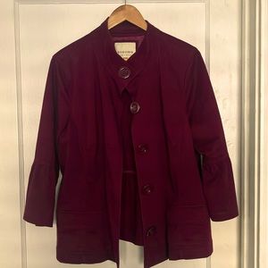 🍷 Ladies Burgundy Sonoma XL cropped jacket with oversized buttons. Pockets. 🍷
